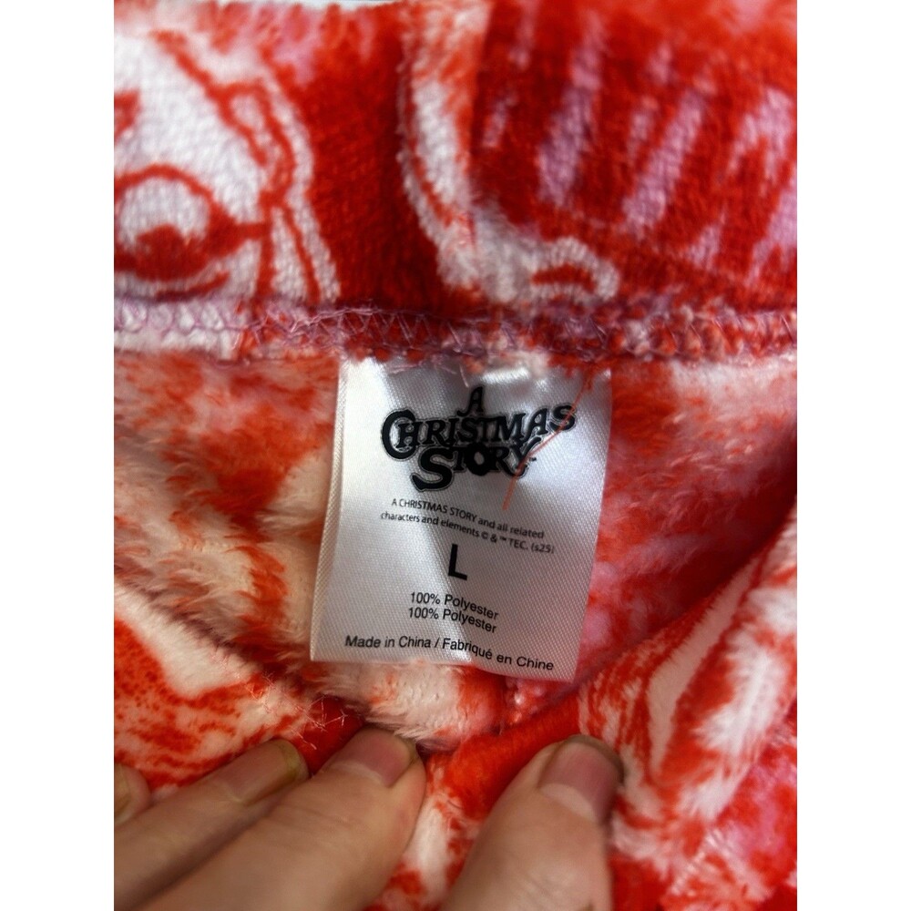 A Christmas Story Pink Red Plush Fleece Pajama Sleep Shorts Women’s Large NWT - Picture 6 of 13